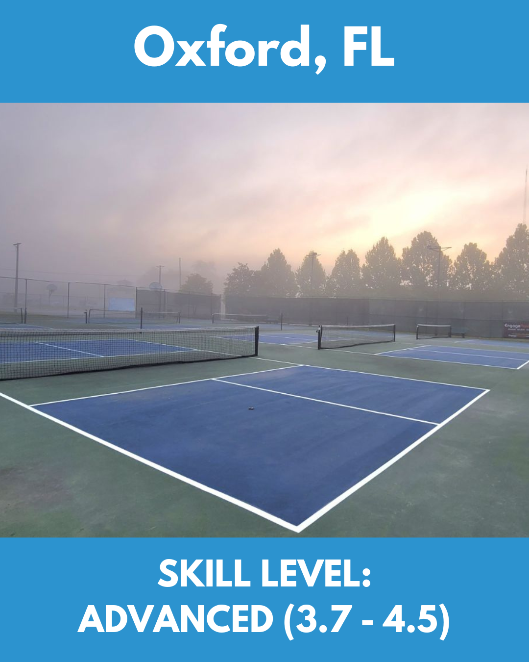 December 19-20, 2026 (Oxford, FL)   Skill levels 3.7-4.5 (Advanced)