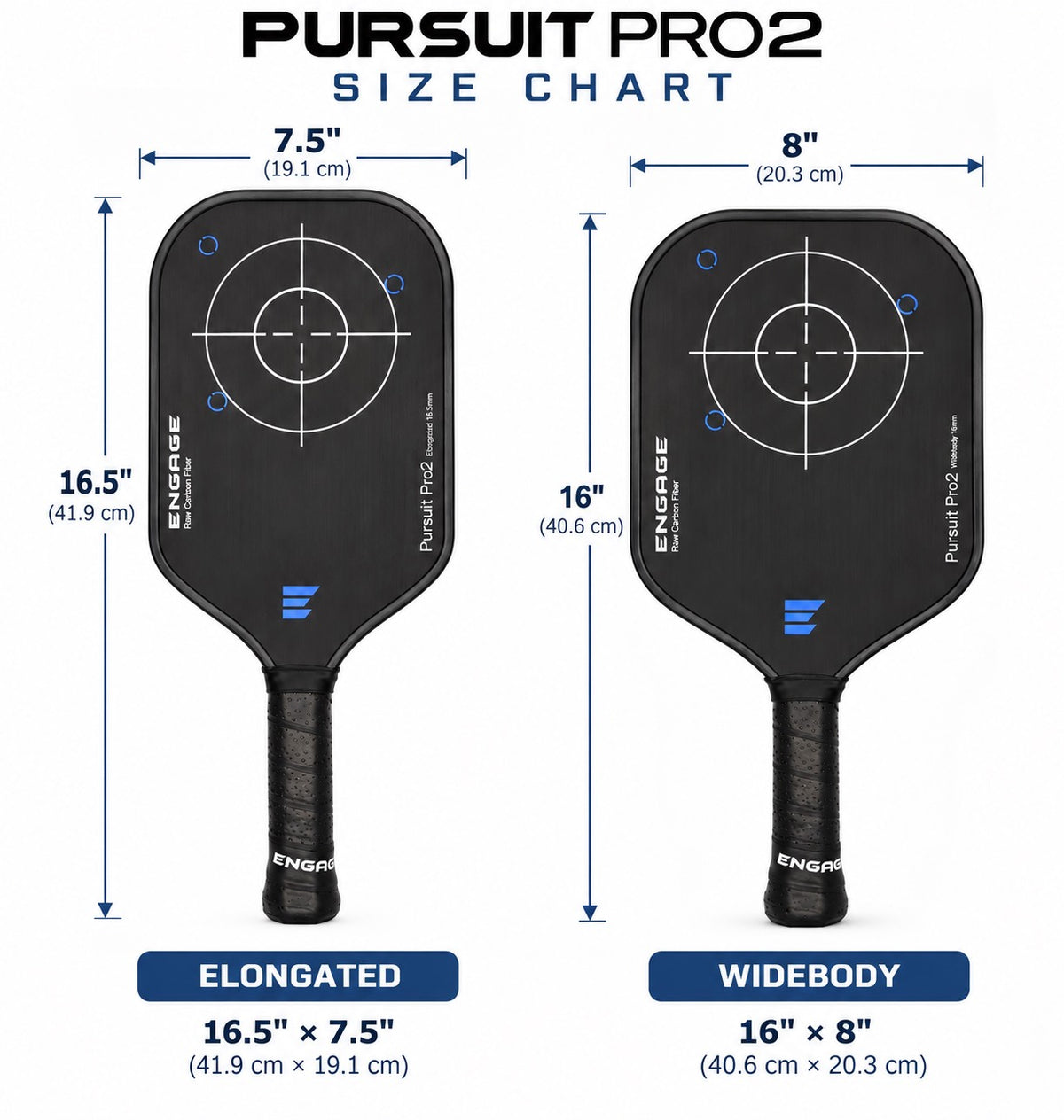 Engage Pursuit Pro2 Elongated 16mm Pickleball Paddle