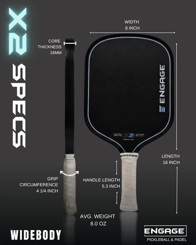 SLIGHTLY USED. Engage X2 Widebody Pickleball Paddle