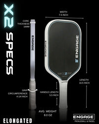 Engage X2 Elongated Pickleball Paddle (UHSPA)
